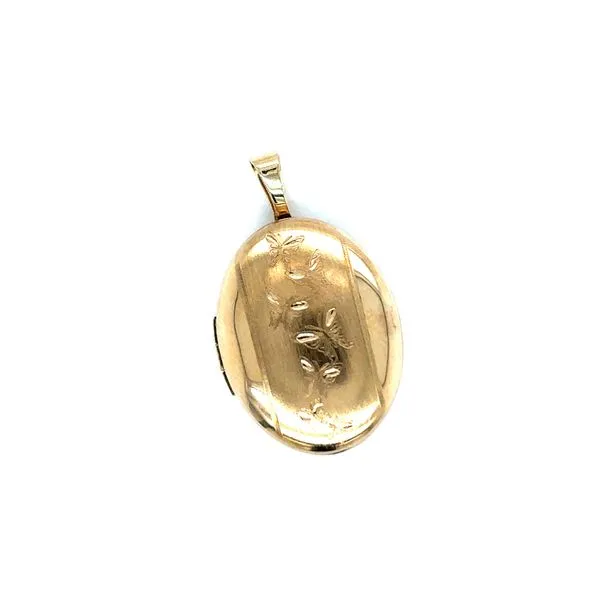 Estate Gold Oval Butterfly Locket