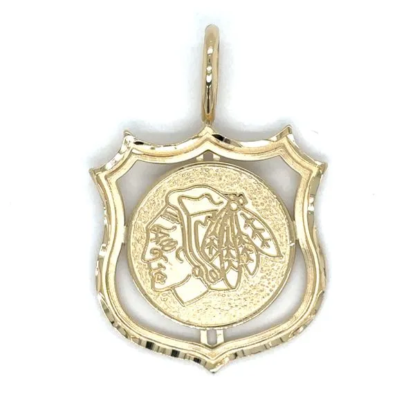 Estate 14K Yellow Gold Chicago Blackhawks Pendant