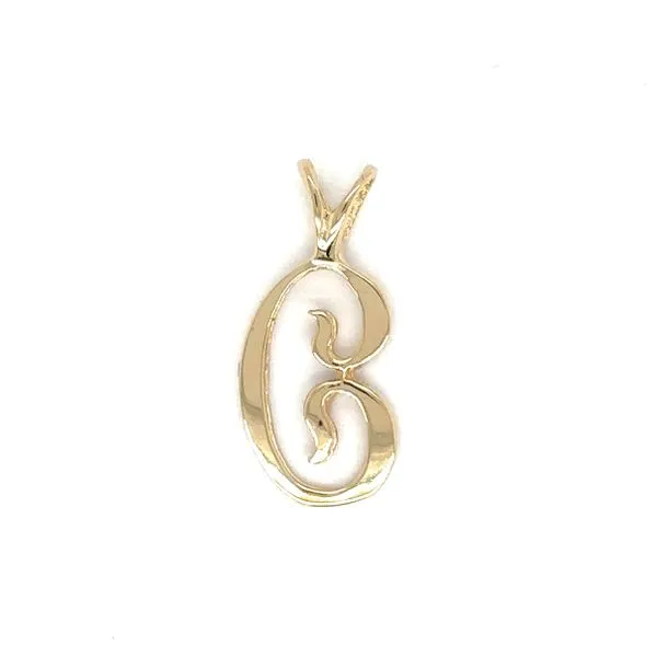Estate 14K Yellow Gold Initial Script \C\ Pendant