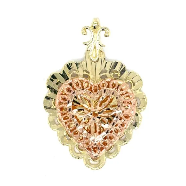 Estate 14K Yellow and Rose Gold Heart Pendant