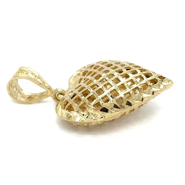 Estate 14K Yellow Gold Puff Heart Pendant