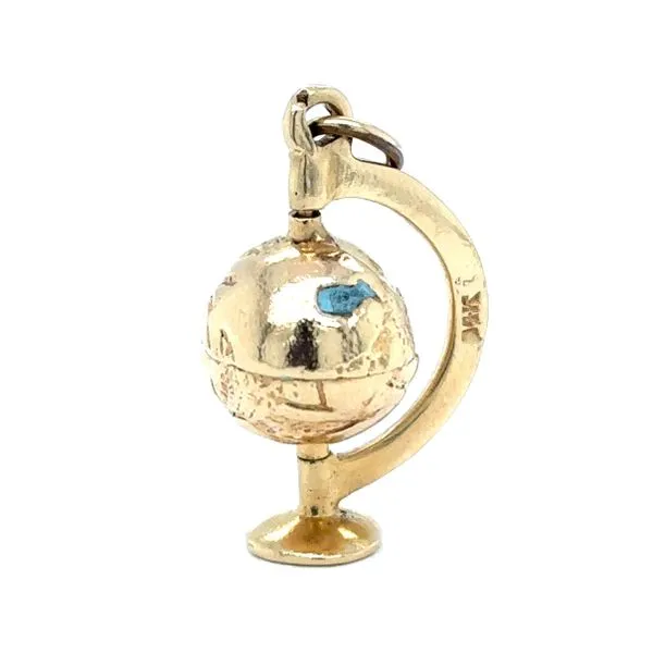 Estate 14K Yellow Gold Spinning Globe Charm Image 2 Georgetown Jewelers Wood Dale, IL