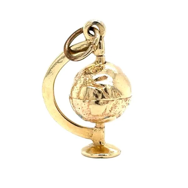 Estate 14K Yellow Gold Spinning Globe Charm Georgetown Jewelers Wood Dale, IL