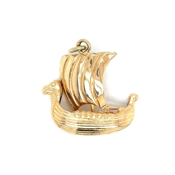 Estate 18K Yellow Gold Viking Ship Charm Georgetown Jewelers Wood Dale, IL