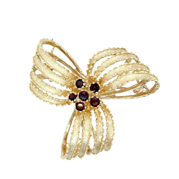 Estate Gold Ribbon Garnet Brooch Georgetown Jewelers Wood Dale, IL