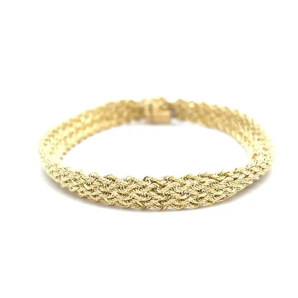 Estate Gold 7.5\ Woven Rope Bracelet