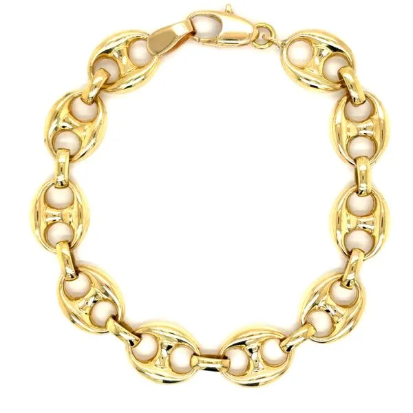 Estate Gold 7.5\ Puffed Mariner Bracelet