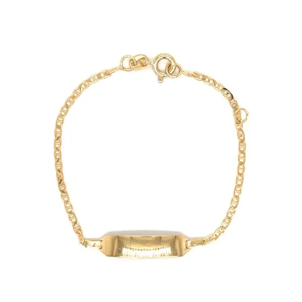 Estate 18K Yellow Gold Anchor Chain ID Bracelet 6