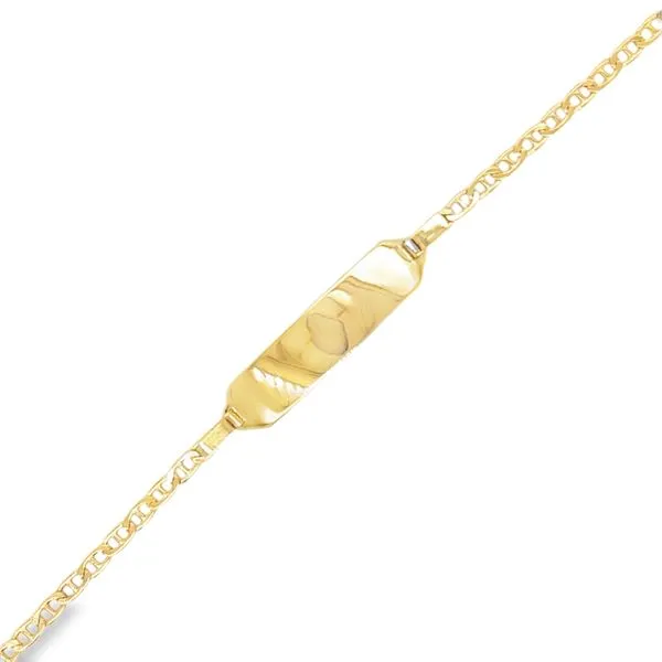 Estate 18K Yellow Gold Anchor Chain ID Bracelet 6