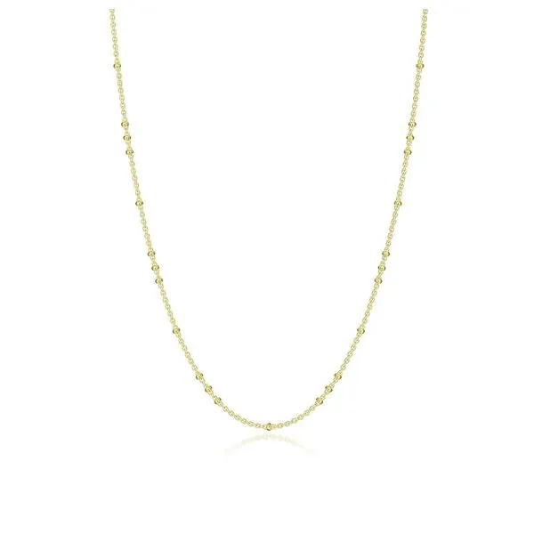 Sterling Silver Gold Plated Adjustable Station Chain 16-1...