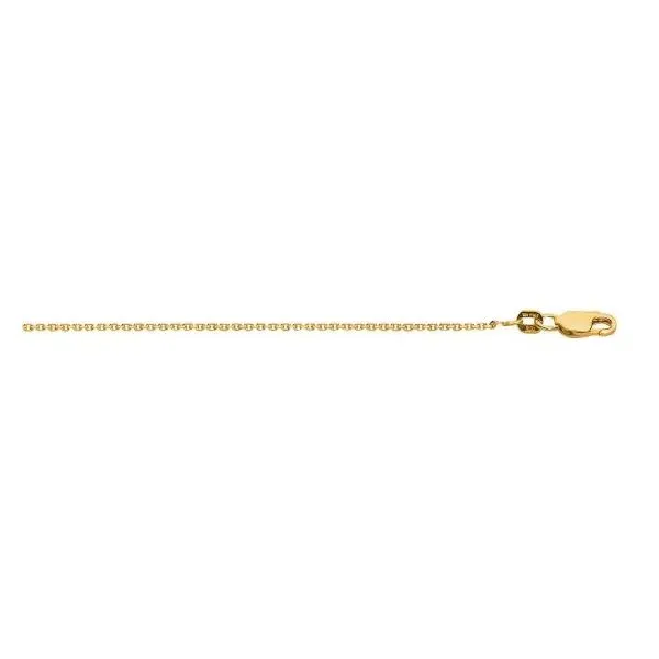 Sterling Silver Yellow 1.4mm Diamond Cut Cable Chain 20\