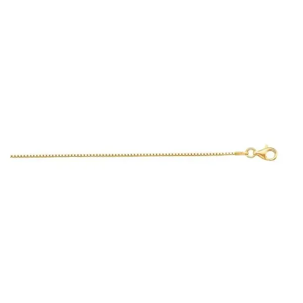 Sterling Silver Yellow Gold Plated 1.1mm Box Chain 18\