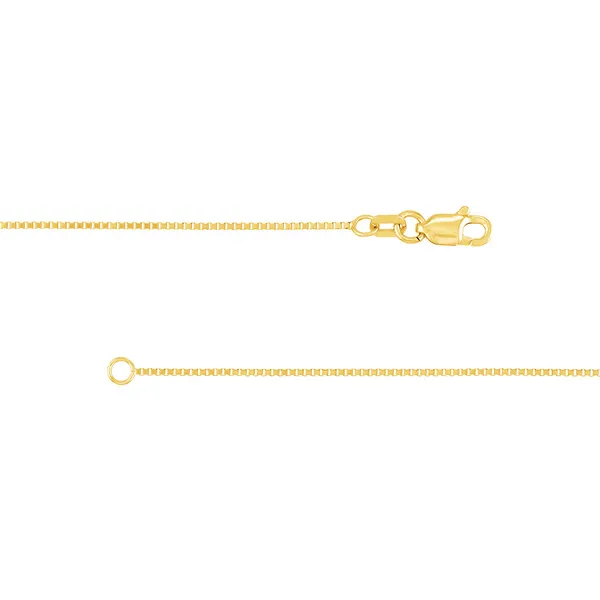 Sterling Silver Yellow Gold Plated 0.8mm Box Chain 20\