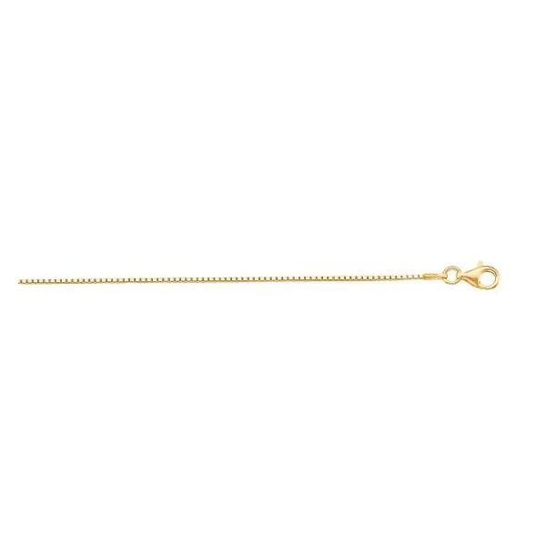 Sterling Silver Yellow Gold Plated 1.1mm Box Chain 18