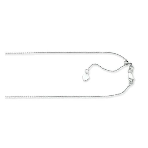 Sterling Silver 1.1mm Adjustable Cable Chain 22