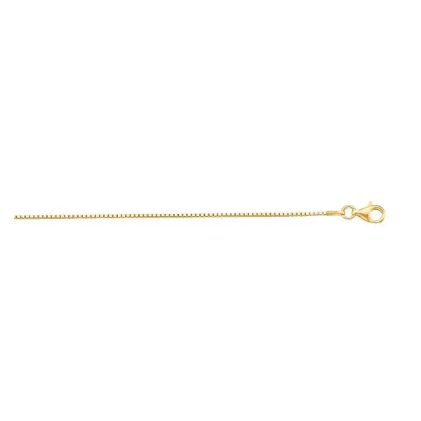 Sterling Silver Yellow Gold Plated 1.1mm Box Chain 20