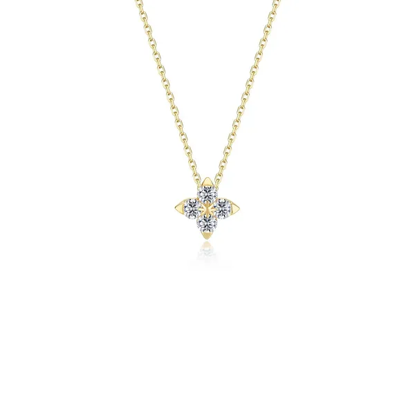 Sterling Silver Gold Plated Flower Necklace Adjustable up to 18