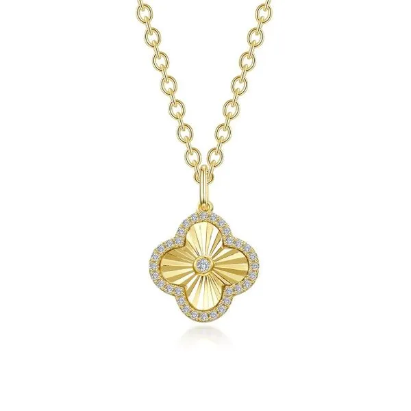 Sterling Silver Gold Plated Clover Necklace similar item image