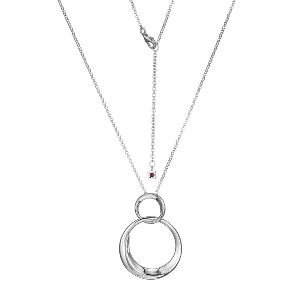 Sterling Silver Swirled Double Circle Necklace Georgetown Jewelers Wood Dale, IL
