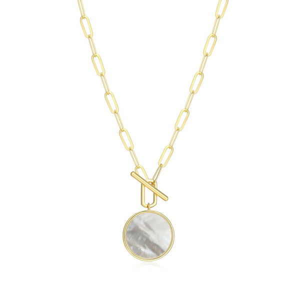 Sterling SIlver Yellow Gold Plated Mother of Pearl Necklace Georgetown Jewelers Wood Dale, IL