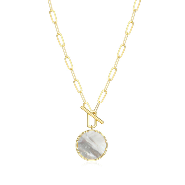Sterling SIlver Yellow Gold Plated Mother of Pearl Necklace Georgetown Jewelers Wood Dale, IL