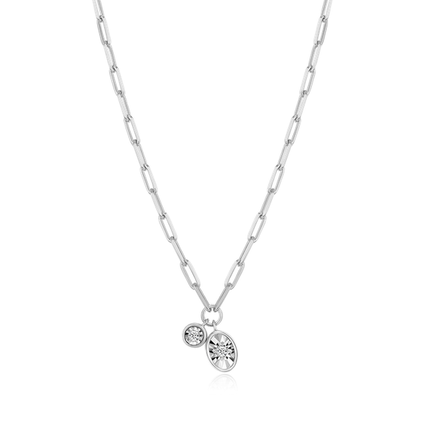 Sterling Silver Rhodium Plated April Birthstone Necklace - Lab Diamond Georgetown Jewelers Wood Dale, IL