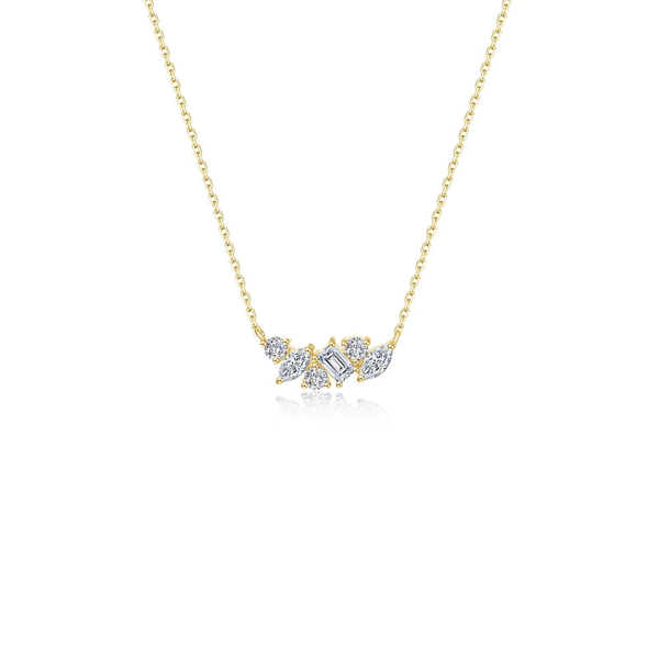 Sterling Silver Yellow Gold Plated Cluster Necklace Georgetown Jewelers Wood Dale, IL