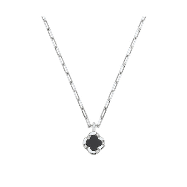 Black Onyx Clover Pendant Necklace Georgetown Jewelers Wood Dale, IL