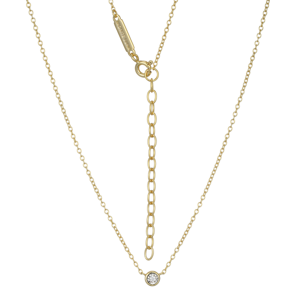 Sterling Silver Yellow Gold Plated Lab Grown Diamond Necklace Georgetown Jewelers Wood Dale, IL