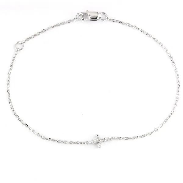 Sterling Silver Diamond Cross Bracelet Georgetown Jewelers Wood Dale, IL