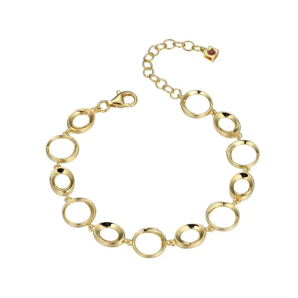 Sterling Silver Yellow Gold Plated Swirl Circle Bracelet Georgetown Jewelers Wood Dale, IL