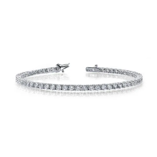 Platinum Bonded Sterling Silver Simulated Diamond Tennis Bracelet Georgetown Jewelers Wood Dale, IL
