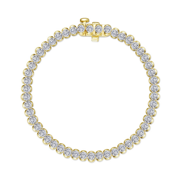 Sterling Silver Yellow Gold Plated Tennis Bracelet Georgetown Jewelers Wood Dale, IL