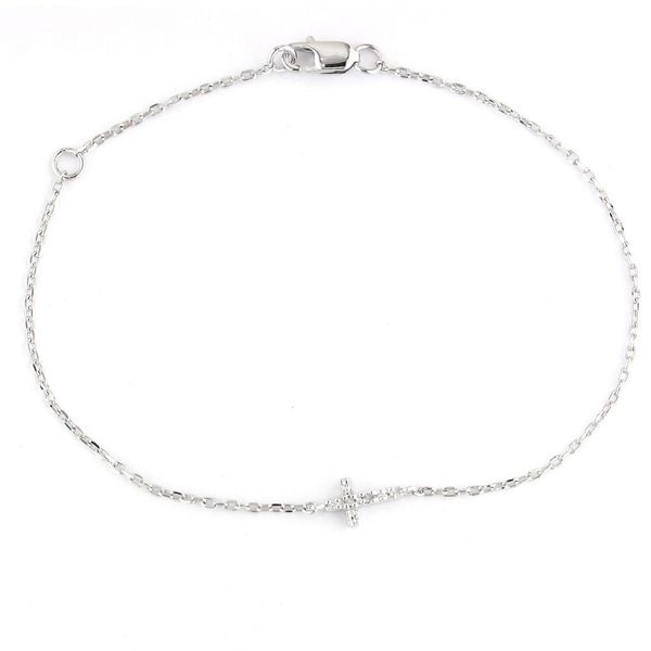 Sterling Silver & Diamond Cross Bracelet Georgetown Jewelers Wood Dale, IL