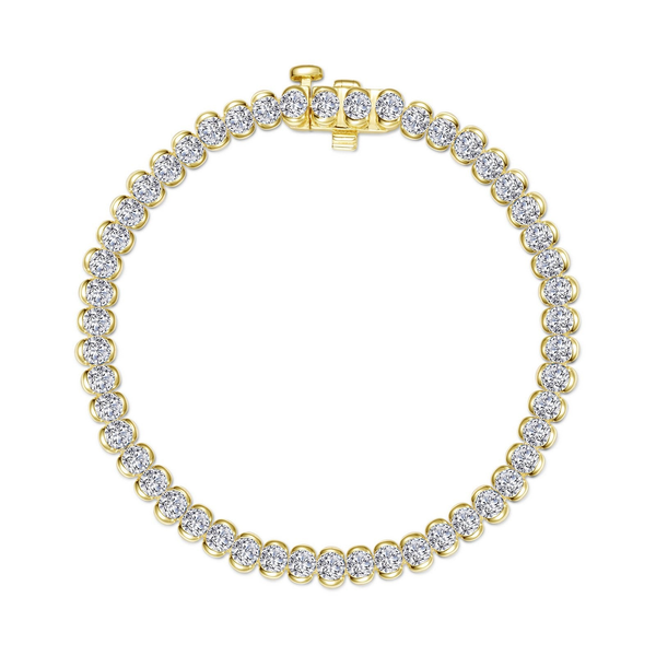 Sterling Silver Yellow Gold Plated Tennis Bracelet Georgetown Jewelers Wood Dale, IL