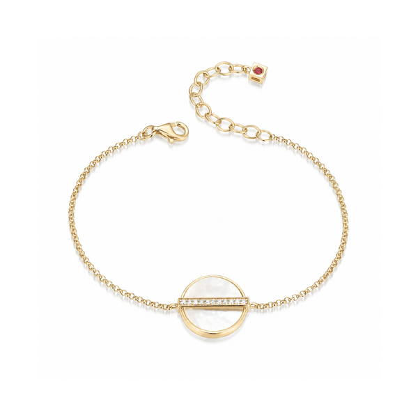 Sterling SIlver Yellow Gold Plated Mother of Pearl Bracelet Georgetown Jewelers Wood Dale, IL