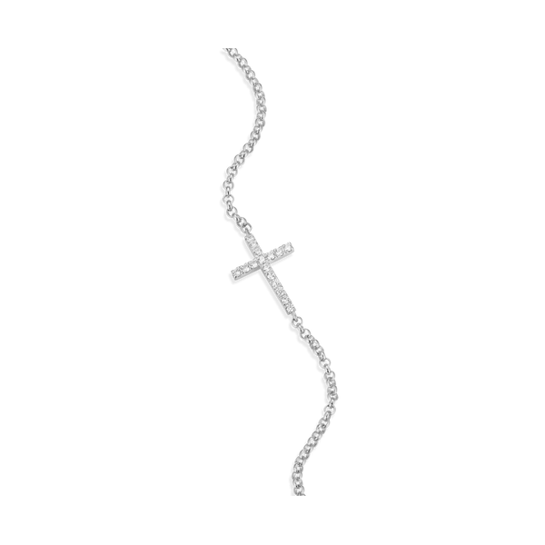 Cross Pendant Bolo Bracelet in Rhodium-Plated Sterling Silver Georgetown Jewelers Wood Dale, IL