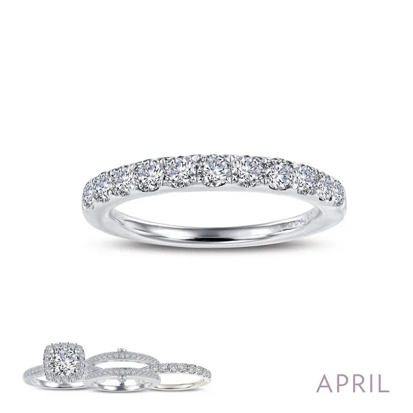 April Birthstone Band - Simulated Diamond