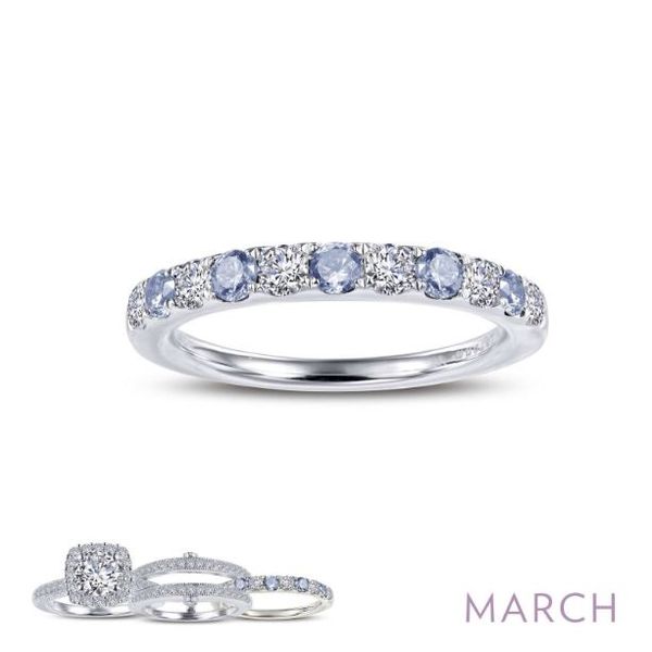 March Birthstone Band - Simulated Aquamarine Georgetown Jewelers Wood Dale, IL