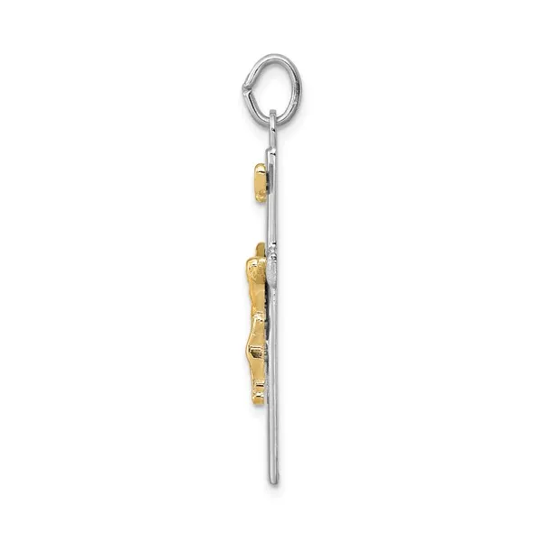 Sterling Silver & 18K Yellow Gold Plated Crucifix Image 2 Georgetown Jewelers Wood Dale, IL