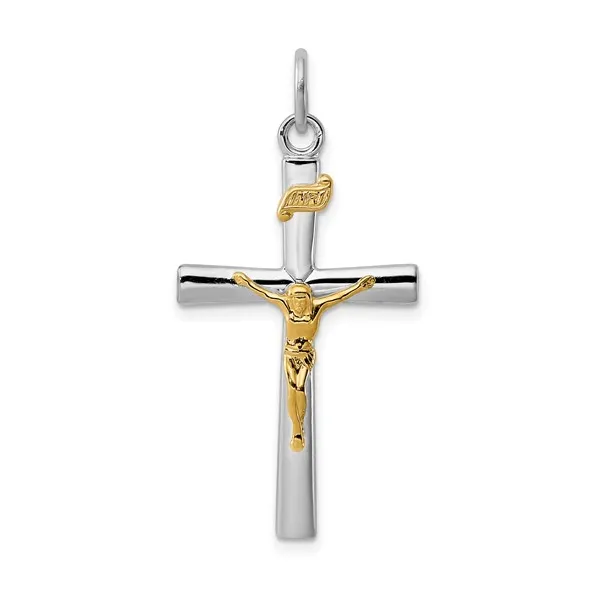 Sterling Silver & 18K Yellow Gold Plated Crucifix Georgetown Jewelers Wood Dale, IL