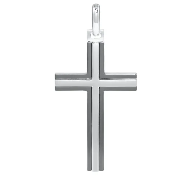 Sterlign Silver Cross with Stainless Steel Chain 24\