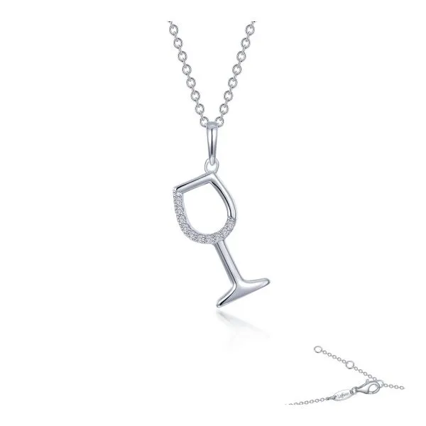 Sterling Silver Wine Glass Necklace Georgetown Jewelers Wood Dale, IL
