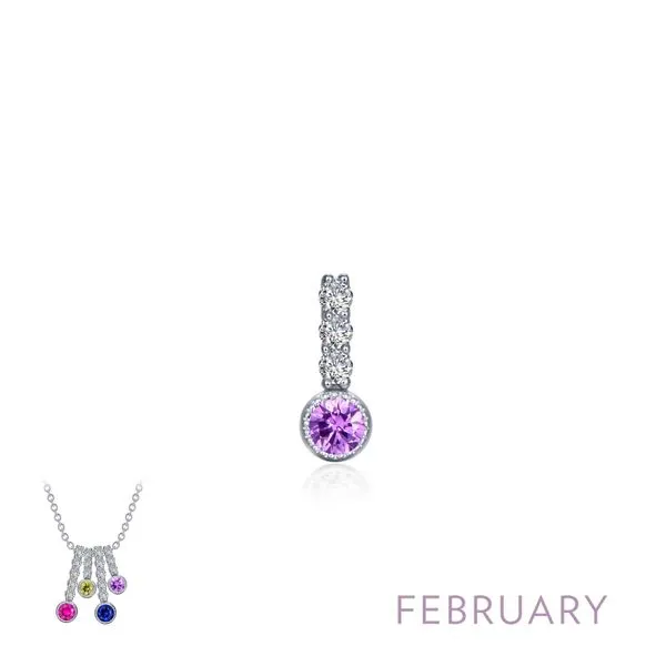 February Birthstone Pendant - Simulated Amethyst