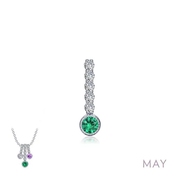 May Birthstone Pendant - Simulated Emerald