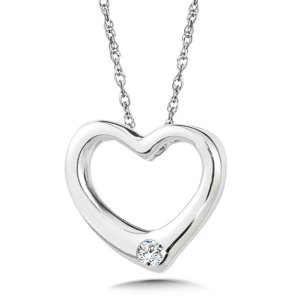 Sterling Silver with 1 Diamond Heart Necklace Georgetown Jewelers Wood Dale, IL