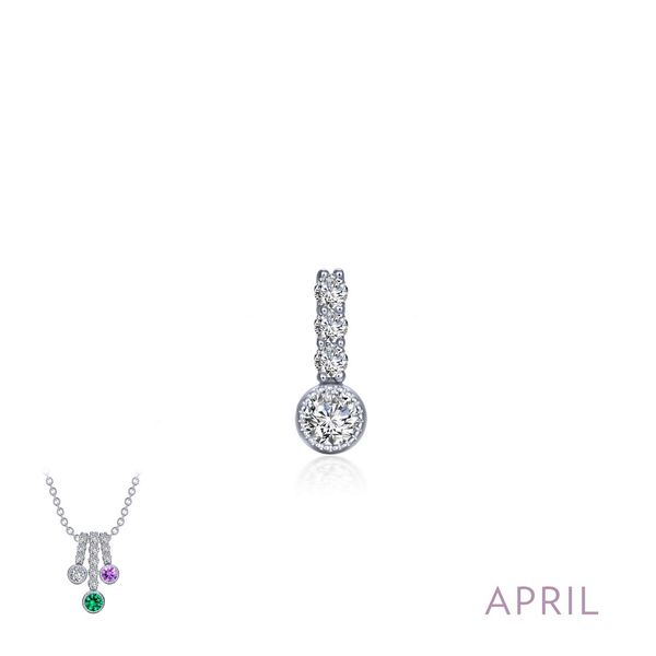Sterling Silver April Birthstone Pendant - Simulated Diamond Georgetown Jewelers Wood Dale, IL