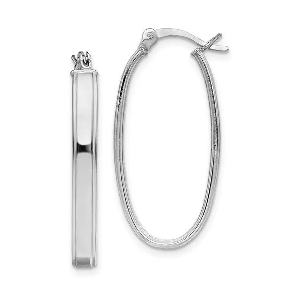 Sterling Silver Oval Hoop Earirngs Georgetown Jewelers Wood Dale, IL