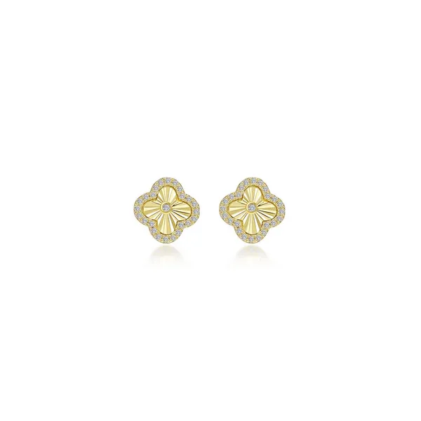 Sterling Silver Gold Plated Clover Style Earrings