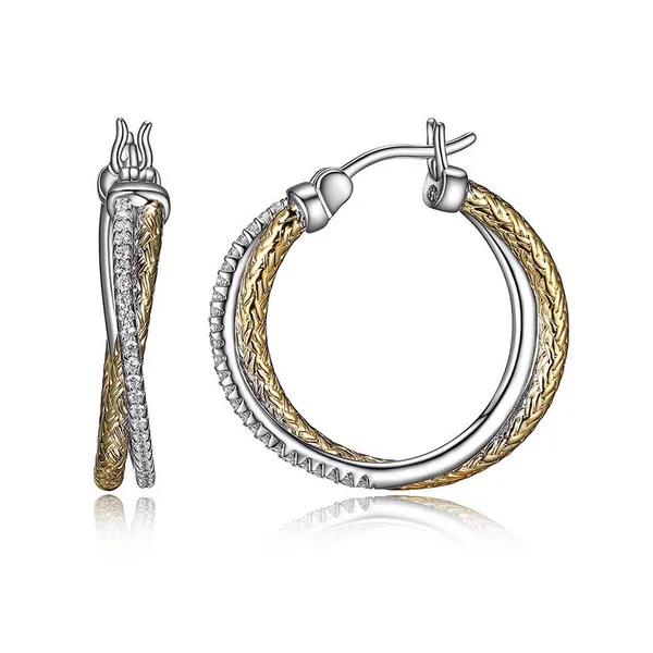 Sterling Silver Two-Tone Hoop Earrings